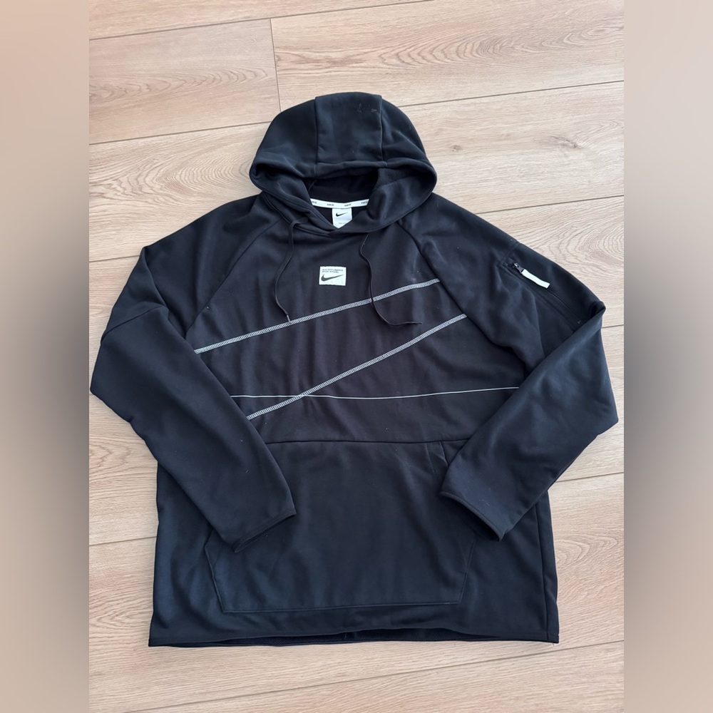 Nike Black Dri-FIT Hoodie with White Details
